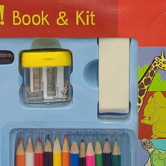 Draw Animals! Book and Full Art Kit by Mud Puddle Inc. NIB Book Colored Pencils - Picture 4 of 9